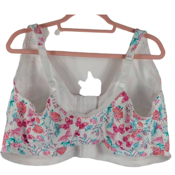 Comfort Choice Pink Floral No Underwire Lounge Bra 54G - Picture 3 of 5